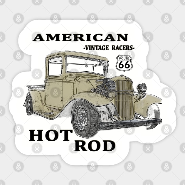 hotrod - vintage racers - 02 Sticker by hottehue